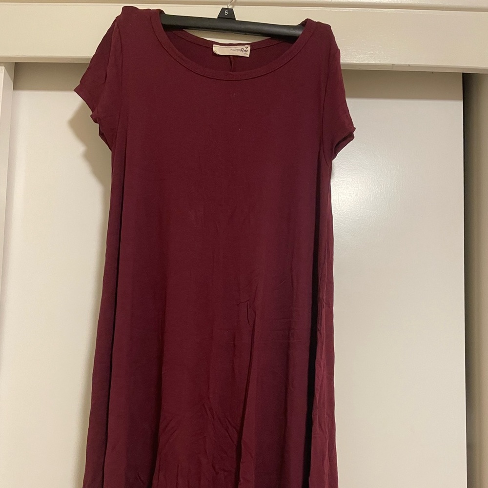 Flowy mid thigh T shirt dress